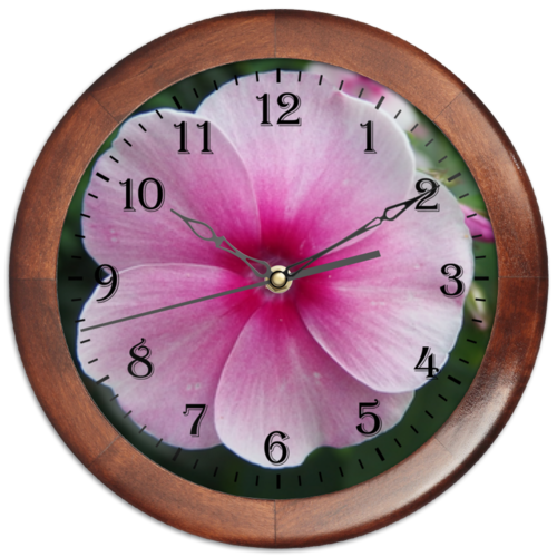 Заказать часы для офиса в Москве. Часы круглые из дерева Цветущая долина от FireFoxa - готовые дизайны и нанесение принтов.