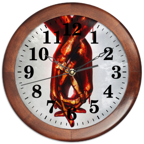 Заказать часы для офиса в Москве. Часы круглые из дерева Люблю тебя до мозга костей от Дана Столыпина - готовые дизайны и нанесение принтов.