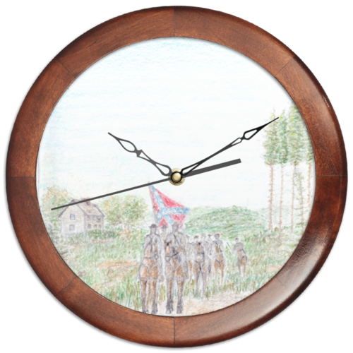 Заказать часы для офиса в Москве. Часы круглые из дерева Кавалерия Конфедерации от attila80 - готовые дизайны и нанесение принтов.