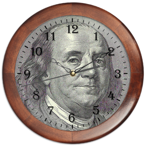 Заказать часы для офиса в Москве. Часы круглые из дерева Franklin от Nalivaev - готовые дизайны и нанесение принтов.