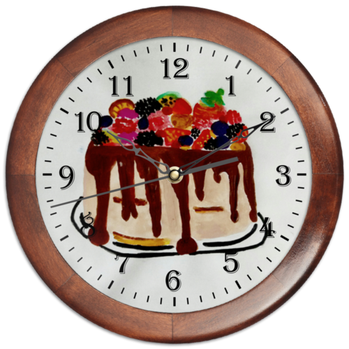 Заказать часы для офиса в Москве. Часы круглые из дерева Тортик от mrs-snit@yandex.ru - готовые дизайны и нанесение принтов.