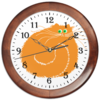 Заказать часы для офиса в Москве. Часы круглые из дерева рыжий час от kuka-nina - готовые дизайны и нанесение принтов.