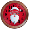 Заказать часы для офиса в Москве. Часы круглые из дерева Санта Клаус от Leichenwagen - готовые дизайны и нанесение принтов.