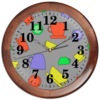 Заказать часы для офиса в Москве. Часы круглые из дерева Чашки от Vadim Koval - готовые дизайны и нанесение принтов.