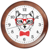 Заказать часы для офиса в Москве. Часы круглые из дерева Кошка от YellowCloverShop - готовые дизайны и нанесение принтов.