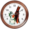 Заказать часы для офиса в Москве. Часы круглые из дерева забавная акварельная собака, символ 2018 года от Игма - готовые дизайны и нанесение принтов.