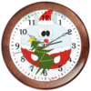 Заказать часы для офиса в Москве. Часы круглые из дерева Новогодний заяц от AstArt - готовые дизайны и нанесение принтов.