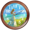 Заказать часы для офиса в Москве. Часы круглые из дерева Девушка с цветами от Дана Столыпина - готовые дизайны и нанесение принтов.