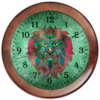 Заказать часы для офиса в Москве. Часы круглые из дерева Яркий лев от Ordwen - готовые дизайны и нанесение принтов.