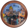Заказать часы для офиса в Москве. Часы круглые из дерева Часы "Исакиевская площадь дождливым вечером" от evgeny.art - готовые дизайны и нанесение принтов.