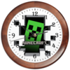 Заказать часы для офиса в Москве. Часы круглые из дерева Minecraft  от торгаш - готовые дизайны и нанесение принтов.