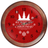 Заказать часы для офиса в Москве. Часы круглые из дерева Merry X-mas от Franka  - готовые дизайны и нанесение принтов.