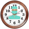 Заказать часы для офиса в Москве. Часы круглые из дерева  Доктор в маске от Stil na yarkosti - готовые дизайны и нанесение принтов.