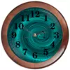 Заказать часы для офиса в Москве. Часы круглые из дерева Малахитовый вихрь от Alexey Evsyunin - готовые дизайны и нанесение принтов.