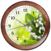 Заказать часы для офиса в Москве. Часы круглые из дерева весна и ландыши от Анатолий Холодов - готовые дизайны и нанесение принтов.