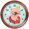 Заказать часы для офиса в Москве. Часы круглые из дерева Влюбленный ангелок с сердцем от Ordwen - готовые дизайны и нанесение принтов.