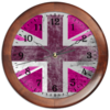 Заказать часы для офиса в Москве. Часы круглые из дерева Розовый флаг Британии от ml7000@mail.ru - готовые дизайны и нанесение принтов.