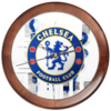 Заказать часы для офиса в Москве. Часы круглые из дерева FC Chelsea от 100pari - готовые дизайны и нанесение принтов.