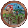 Заказать часы для офиса в Москве. Часы круглые из дерева Домик в деревне от mrs-snit@yandex.ru - готовые дизайны и нанесение принтов.