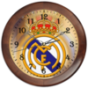 Заказать часы для офиса в Москве. Часы круглые из дерева FC Real Madrid от 100pari - готовые дизайны и нанесение принтов.