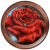 Заказать часы для офиса в Москве. Часы круглые из дерева Красная роза от Inna Novitskaya - готовые дизайны и нанесение принтов.