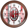 Заказать часы для офиса в Москве. Часы круглые из дерева FC Milan от 100pari - готовые дизайны и нанесение принтов.