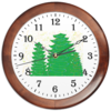Заказать часы для офиса в Москве. Часы круглые из дерева Зеленые елочки от cat - готовые дизайны и нанесение принтов.
