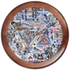 Заказать часы для офиса в Москве. Часы круглые из дерева Ташизм от Vadim Koval - готовые дизайны и нанесение принтов.