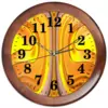 Заказать часы для офиса в Москве. Часы круглые из дерева Желтый струйчатый мотив от Alexey Evsyunin - готовые дизайны и нанесение принтов.