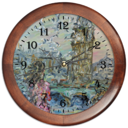 Заказать часы для офиса в Москве. Часы круглые из дерева Тауэр от rikart - готовые дизайны и нанесение принтов.