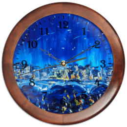 Заказать часы для офиса в Москве. Часы круглые из дерева Аватар от rikart - готовые дизайны и нанесение принтов.