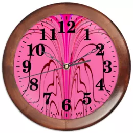 Заказать часы для офиса в Москве. Часы круглые из дерева Розовые волны от Alexey Evsyunin - готовые дизайны и нанесение принтов.