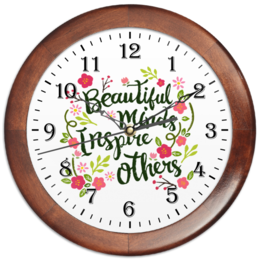 Заказать часы для офиса в Москве. Часы круглые из дерева Великолепные мысли вдохновляют других от zen4@bk.ru - готовые дизайны и нанесение принтов.