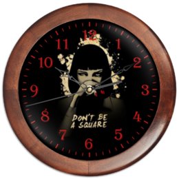 Заказать часы для офиса в Москве. Часы круглые из дерева Pulp Fiction от Аня Лукьянова - готовые дизайны и нанесение принтов.