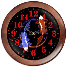 Заказать часы для офиса в Москве. Часы круглые из дерева Баланс от Дана Столыпина - готовые дизайны и нанесение принтов.