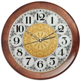 Заказать часы для офиса в Москве. Часы круглые из дерева Без названия от Наталья Чернова - готовые дизайны и нанесение принтов.