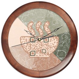 Заказать часы для офиса в Москве. Часы круглые из дерева Горячее блюдо на фоне АПВ 6.1.5 от Валерий Психовирусофф - готовые дизайны и нанесение принтов.