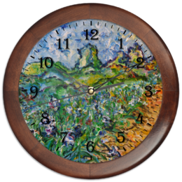 Заказать часы для офиса в Москве. Часы круглые из дерева Дорога цветов от rikart - готовые дизайны и нанесение принтов.