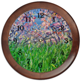 Заказать часы для офиса в Москве. Часы круглые из дерева Весна от rikart - готовые дизайны и нанесение принтов.