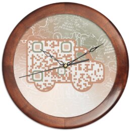 Заказать часы для офиса в Москве. Часы круглые из дерева Грузовик на фоне АПВ 7.1.26 от Валерий Психовирусофф - готовые дизайны и нанесение принтов.