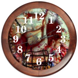 Заказать часы для офиса в Москве. Часы круглые из дерева Эмоциональная Бездна от Дана Столыпина - готовые дизайны и нанесение принтов.