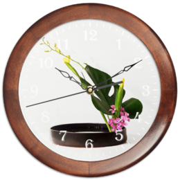 Заказать часы для офиса в Москве. Часы круглые из дерева Икебана / Ikebana от Ikebana - готовые дизайны и нанесение принтов.