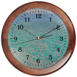 Заказать часы для офиса в Москве. Часы круглые из дерева Озеро Аттерзее (Густав Климт) от trend - готовые дизайны и нанесение принтов.