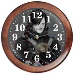 Заказать часы для офиса в Москве. Часы круглые из дерева Death Stranding от Дана Столыпина - готовые дизайны и нанесение принтов.