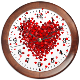 Заказать часы для офиса в Москве. Часы круглые из дерева сердце с лепестками  от olisa - готовые дизайны и нанесение принтов.