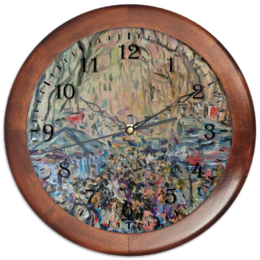 Заказать часы для офиса в Москве. Часы круглые из дерева Рамбла от rikart - готовые дизайны и нанесение принтов.