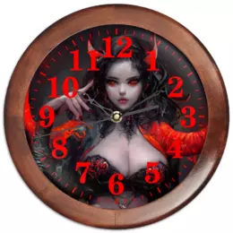 Заказать часы для офиса в Москве. Часы круглые из дерева Суккуб от Дана Столыпина - готовые дизайны и нанесение принтов.