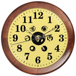 Заказать часы для офиса в Москве. Часы круглые из дерева Аномалия от Светлана Павлова - готовые дизайны и нанесение принтов.