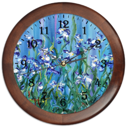 Заказать часы для офиса в Москве. Часы круглые из дерева Ирисы от rikart - готовые дизайны и нанесение принтов.