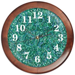 Заказать часы для офиса в Москве. Часы круглые из дерева Бирюзовый от Vadim Koval - готовые дизайны и нанесение принтов.